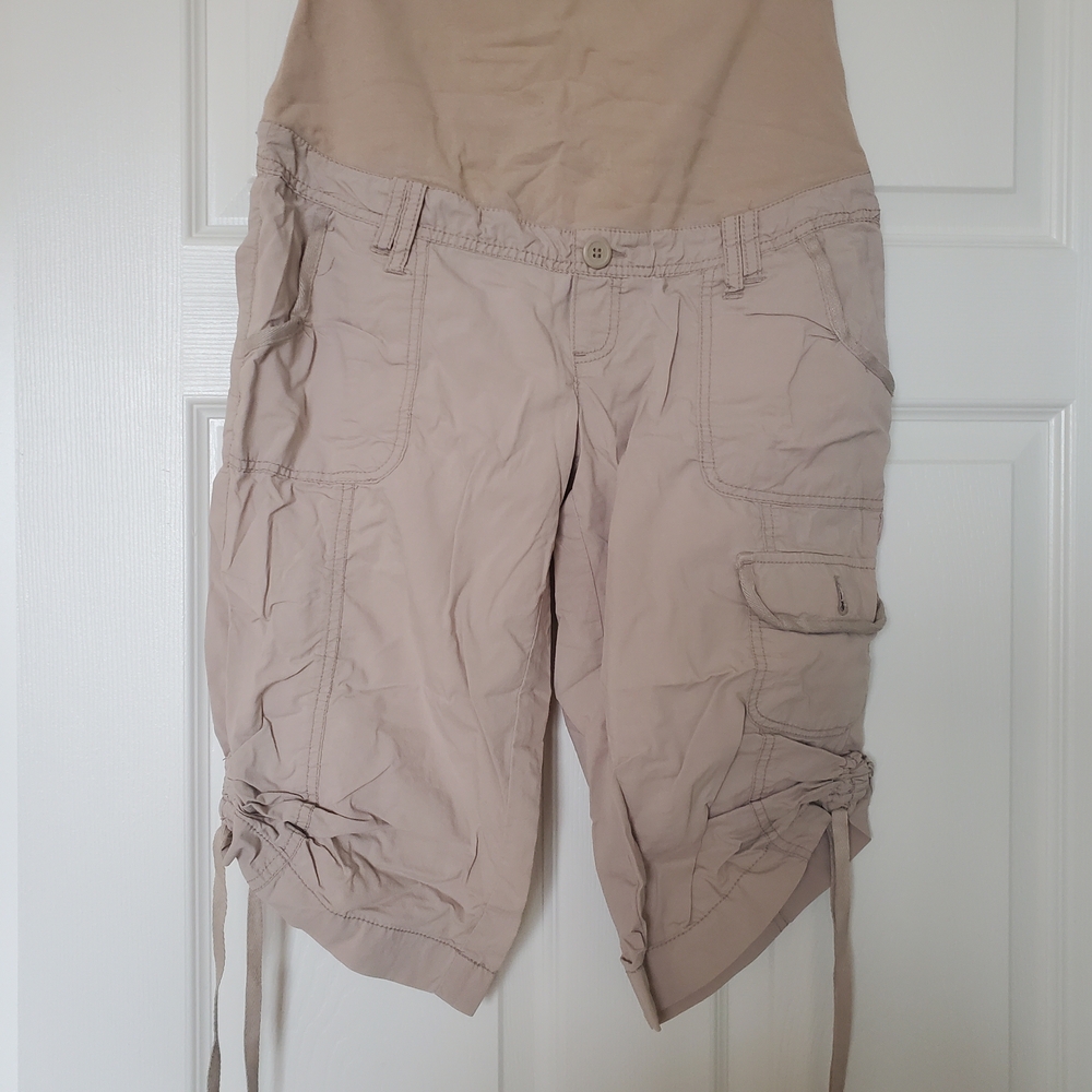 Beige Cargo Capris - Thyme Maternity